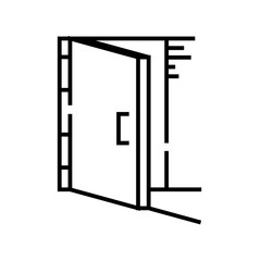 Open door line icon, concept sign, outline vector illustration, linear symbol.