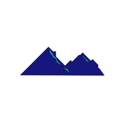 Fototapeta na wymiar Design icon hills blue on white
