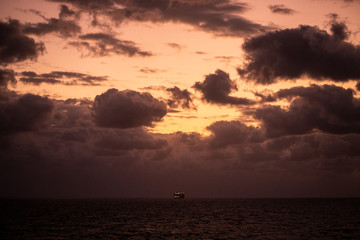 sunset over sea