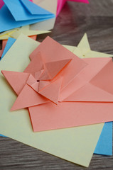 paper stars in folding origami style