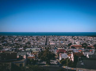 View of the Horizon in San Francisco above the Tiled Steps