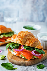 Smoked salmon ricotta cheese cucumber sandwich