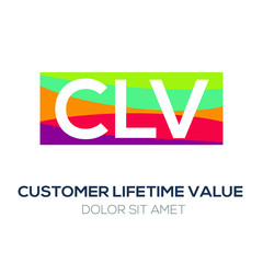 Creative colorful logo , CLV mean (customer lifetime value) .