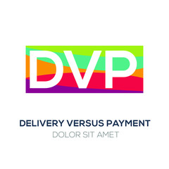 Obraz premium Creative colorful logo , DVP mean (delivery versus payment) .