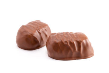 Pair of Chocolate Truffles Isolated on a White Background