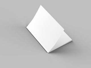 Open magazine with a glued binding. Vertical A4 format. 3d illustration.