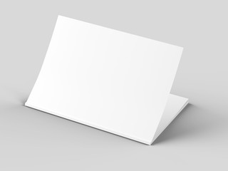 Open magazine with a glued binding. Vertical A4 format. 3d illustration.