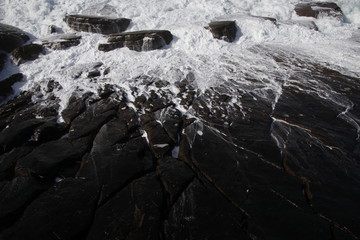 Wave breaking on the shore of San Sebastian