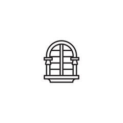 Window icon. Vector window illustration. House element.