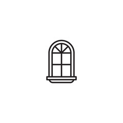 Window icon. Vector window illustration. House element.