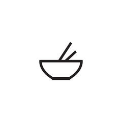 Soup line icon. hot soup bowl sign. Noodles in the bowl vector illustration symbol.