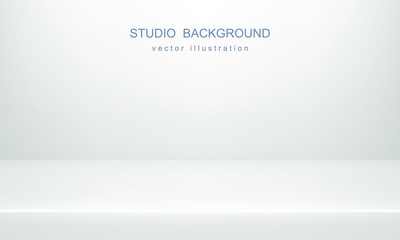 White studio background. Empty space, mock up. Vector 3D backdrop