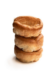 Yorkshire puddings isolated on white background