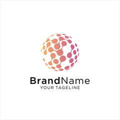 Modern Abstract Circle Technology logo template,Advanced analysis data base Logo symbol. Development of artificial intelligence sign. Abstract innovative high tech logo template. Colorful round