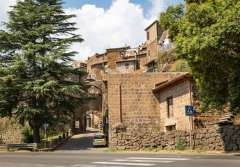 Fototapeta na wymiar Porta Franceta entry gate to Sutri Ancient town, province of Viterbo, Lazio, Italy 