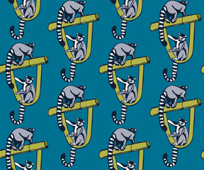 Vector background hand drawn exotic wild animals. Hand drawn ink illustration. Modern ornamental decorative background. Vector pattern. Print for textile, cloth, wallpaper, scrapbooking