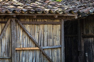 Naklejka premium Hut built of wood on a rural property in the interior of Brazil.