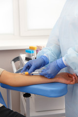 Nurse taking Real Blood samples