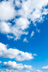 Obraz premium beautiful white clouds in bright blue sky on the nice day