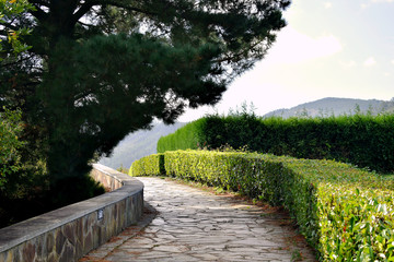 Road to the beach of Sacido, in Viveiro, Lugo, Galicia. Spain. Europe. October 05, 2019
