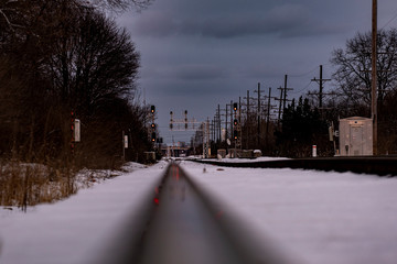 Train tracks in winter