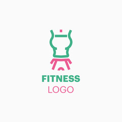 Logo for fitness. Simple silhouette of a female form.