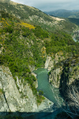 Fototapeta na wymiar river in a gorge in the mountains - southern alps new zealand