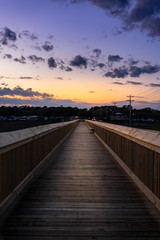 Fototapeta na wymiar Walkway at sunset