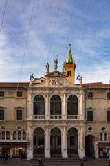 Fototapeta premium The church of San Vincenzo is a historic Catholic place of worship in Vicenza. The façade looks onto Piazza dei Signori, in front of the Palladian Basilica