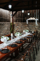 Banquet hall for weddings with decorative elements