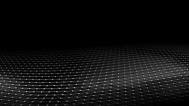 Abstract digital wave of particles. Futuristic point wave. Technology background vector. Vector illustration