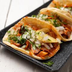 Mexican pork tacos called 