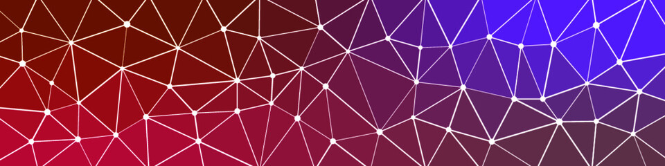 Abstract Low Polygon gradient blue red brown Network Internet Generative Art background illustration Lowpoly