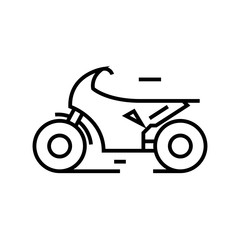 Motobike sport line icon, concept sign, outline vector illustration, linear symbol.
