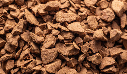 macro shot of instant coffee granules