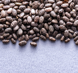 chia seeds on a white background