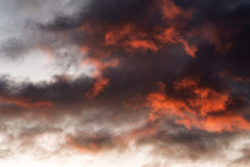 Dramatic Sky with Pink Clouds at Sunset