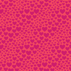 Valentine’s day or mothers day with red heart shape vector seamless pattern texture background