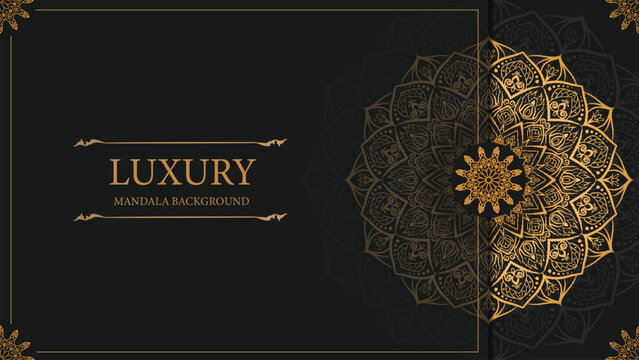 Luxury mandala background with golden arabesque pattern arabic islamic design