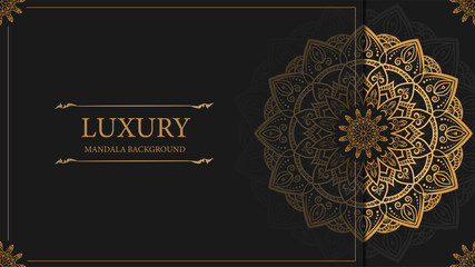 Luxury mandala background with golden arabesque pattern arabic islamic design