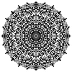 Mandala. A delicate openworked flower. Oriental pattern. Vector pattern. Element of design.  