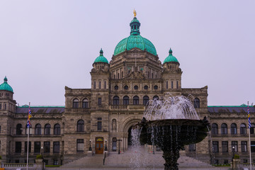 Fototapeta na wymiar BC Legislature in the Fog