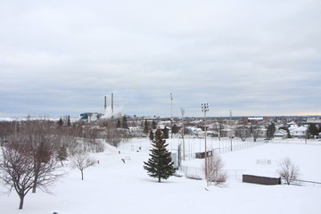 Fototapeta premium ciudad nevada 