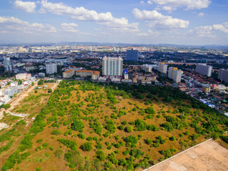 Aerial view of the Jomtien area in Pattaya, Thailand
