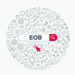 EOB mean (end of business) Word written in search bar ,Vector illustration.
