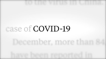COVID-19, Coronavirus. Highlighted word in the different text. Concept for news or medical media. Dangerous virus 2019-CONV spreads across the Earth. Focus effect with light background