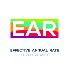 Creative colorful logo , EAR mean (effective annual rate) 
