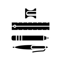 Constructor supplies black icon, concept illustration, vector flat symbol, glyph sign.