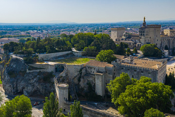 Fototapeta na wymiar Palais des Papes historical heritage of Avignon city, France