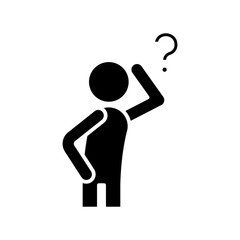 Difficult question black icon, concept illustration, vector flat symbol, glyph sign.